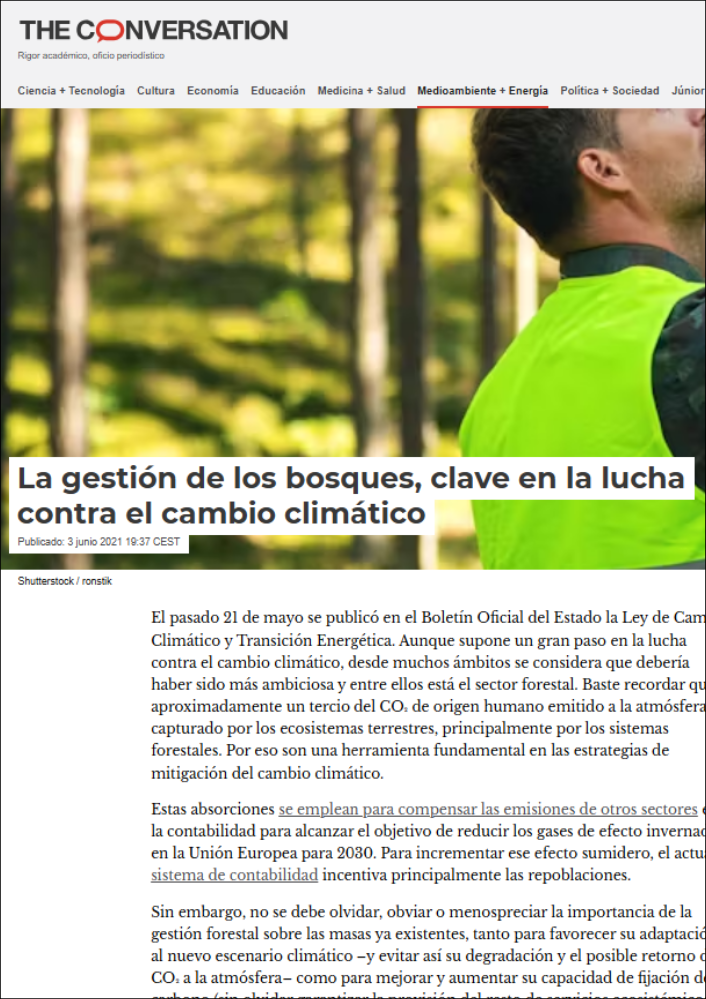 Portada La gestión de los bosques, clave contra el cambio climático