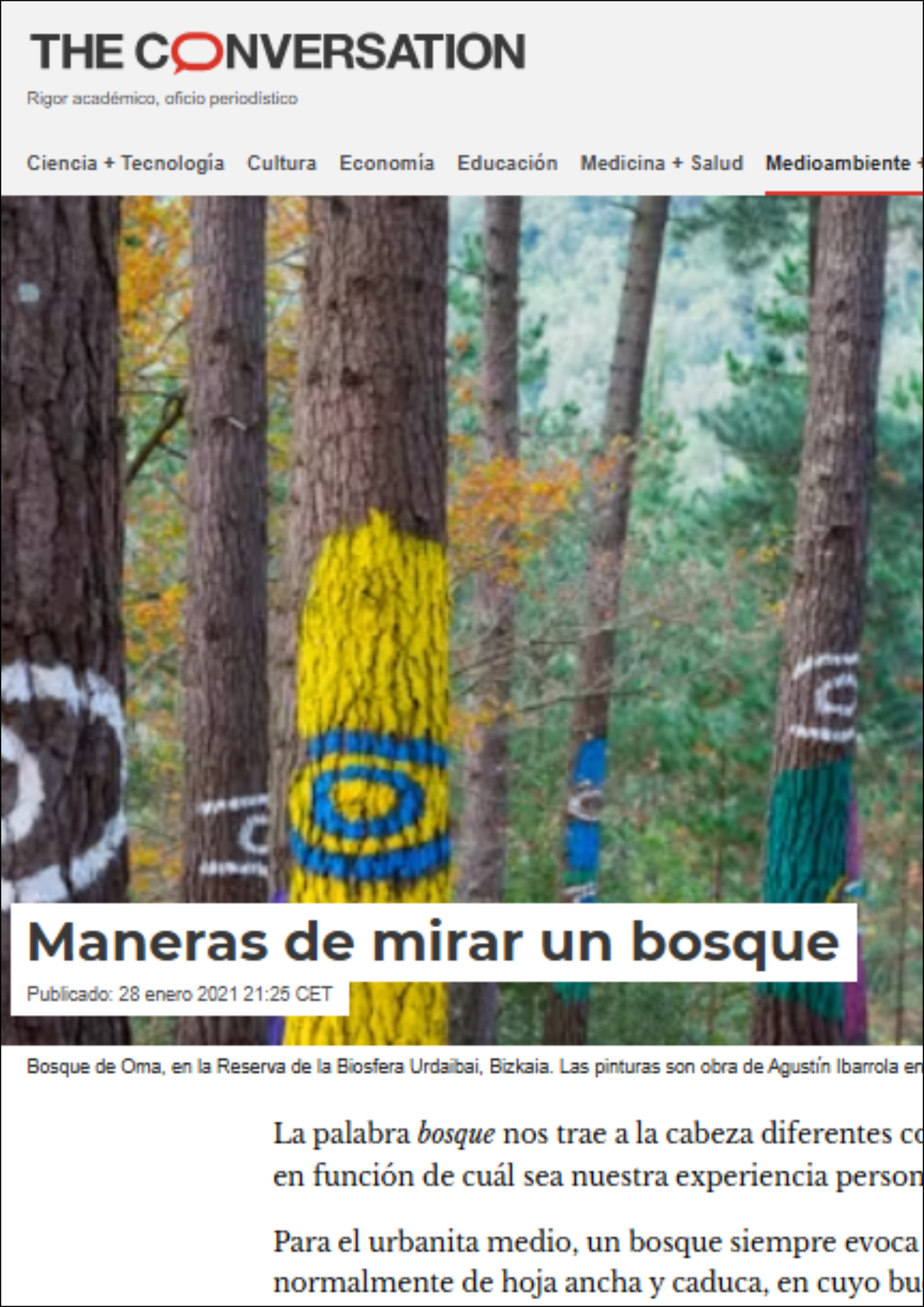 Portada Maneras de mirar un bosque