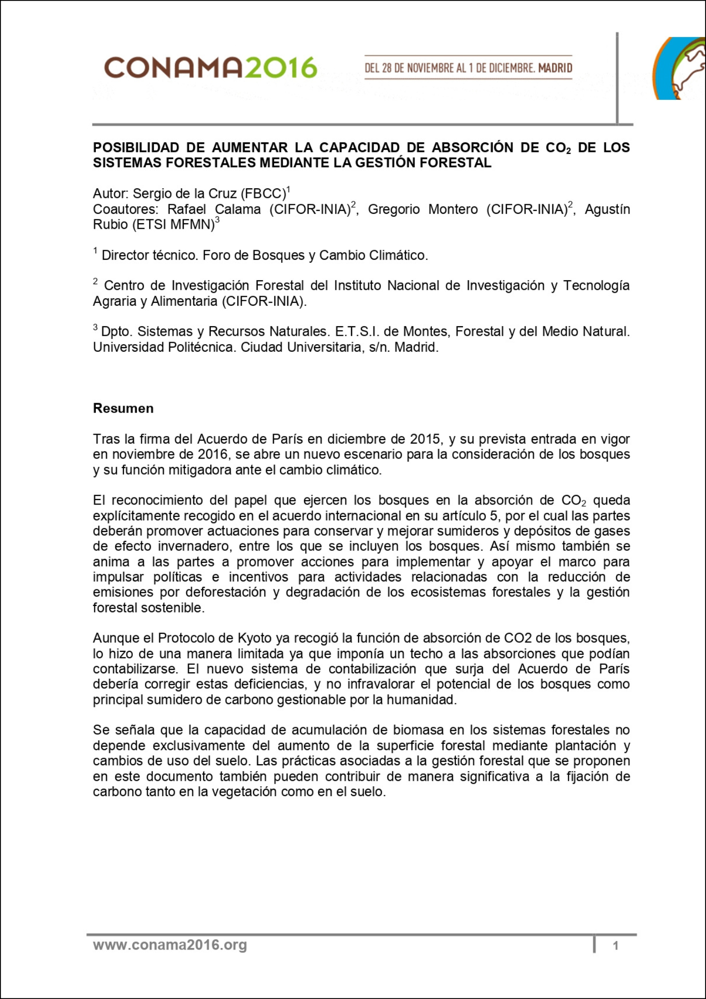 Portada Posibilidad de aumentar la capacidad de absorción de CO₂